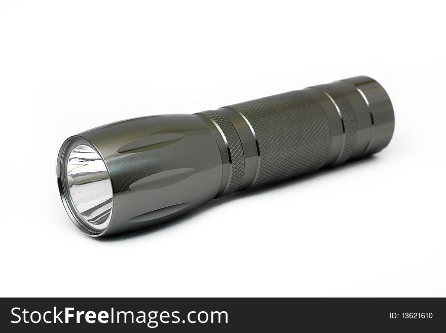 A LED Flashlight Isolated on White