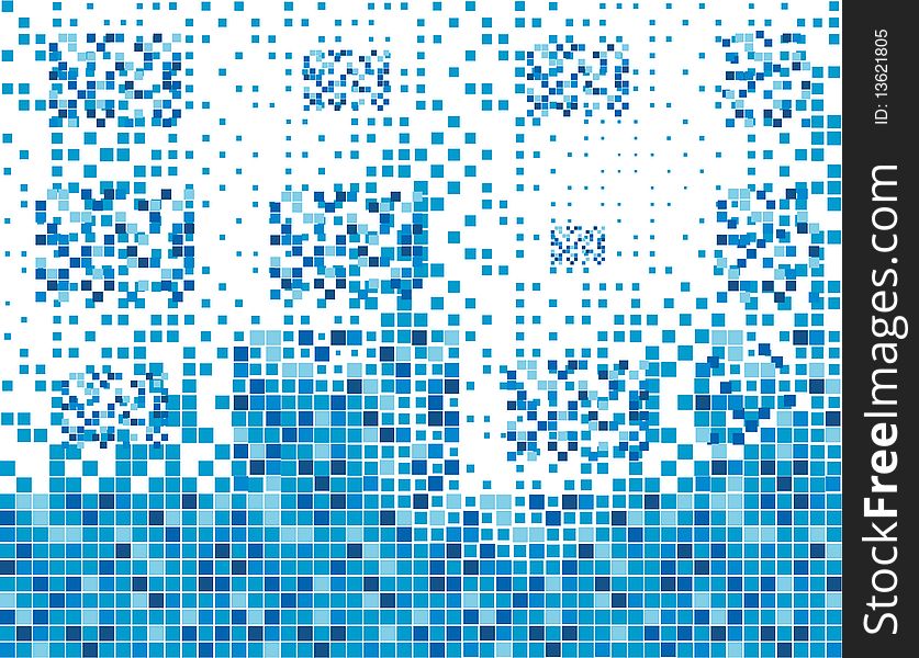 Abstract background of blue squares
