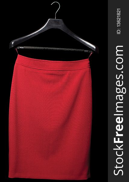 Red skirt on a black