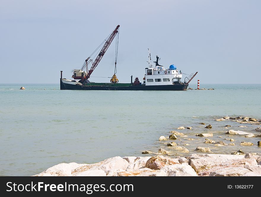 Old ship that builds the reef