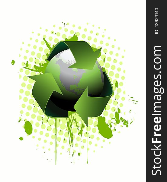 Recycling Earth Vector illustration on white background