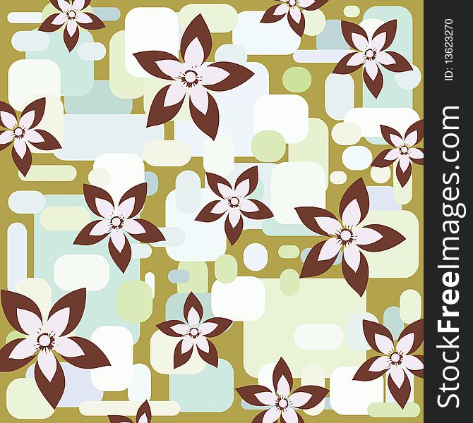 Seamless background pattern with flowers