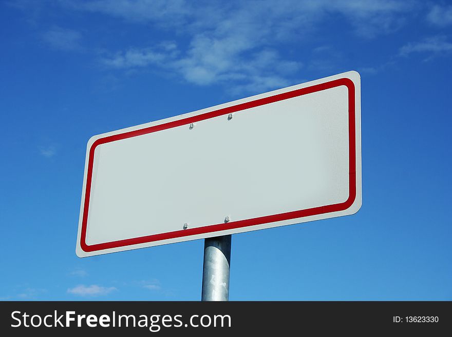 Blank sign and sky with clouds