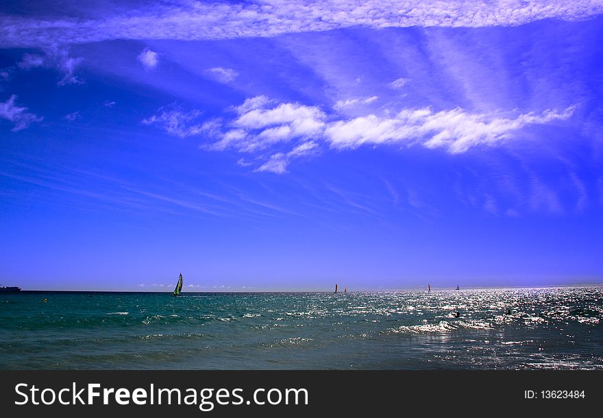 Windsurfing At The Atlantic Ocean