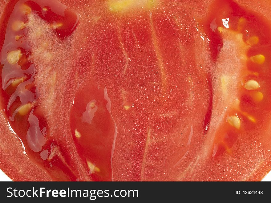 Close-up of red tomato slice