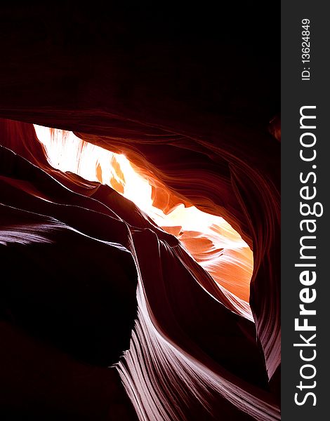 Rock formation in Antelope Canyon in Arizona, USA