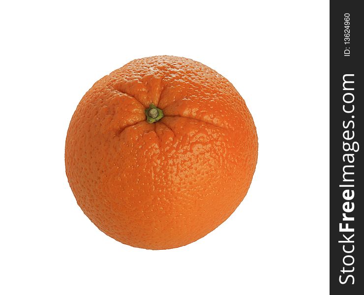 Large ripe oranges on a white background