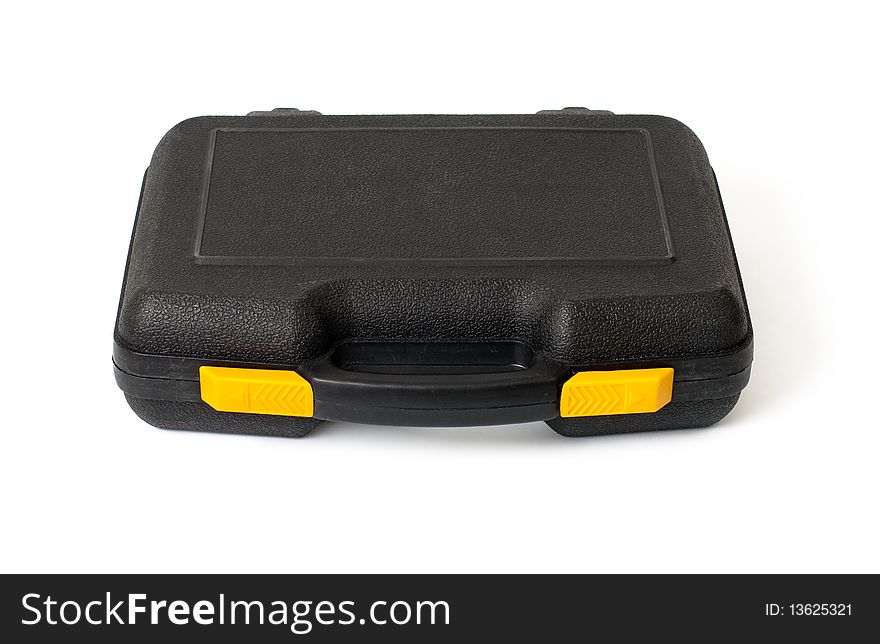 Lying Plastic Black Case With Tools Isolated