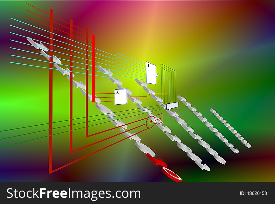 Abstract background.Coloured electronic of the scheme