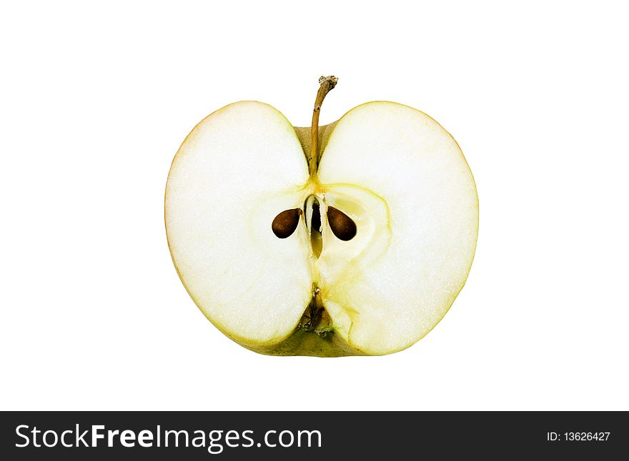 Half of apple isolated on white background