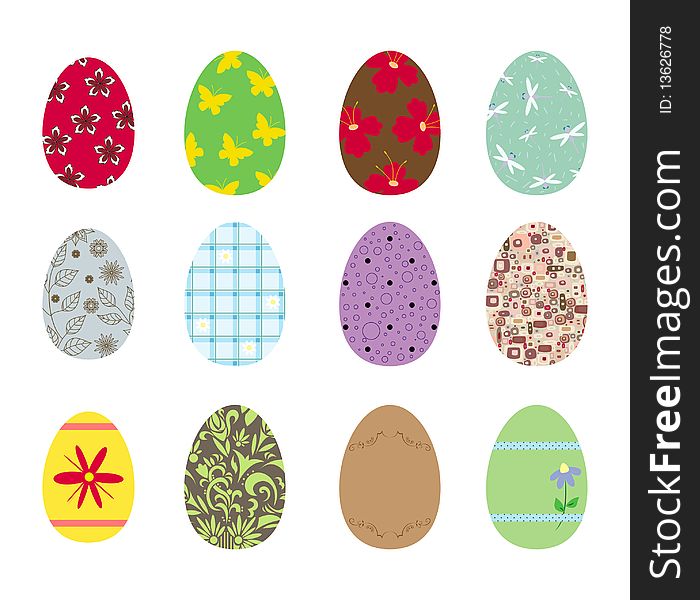 Easter eggs - different painting for cards