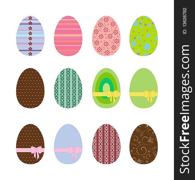 Easter eggs - different painting and ornament