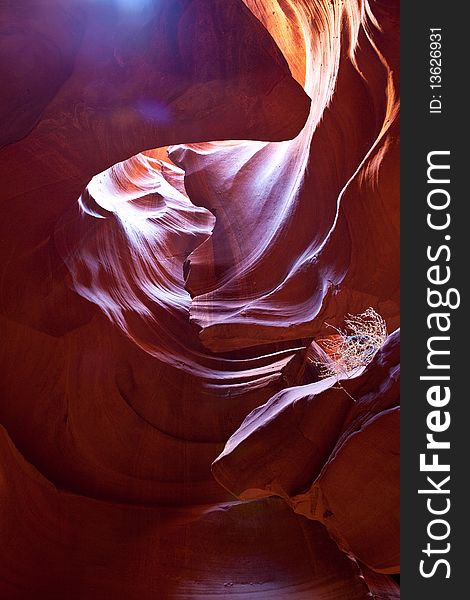 Rock formation in Antelope Canyon in Arizona, USA