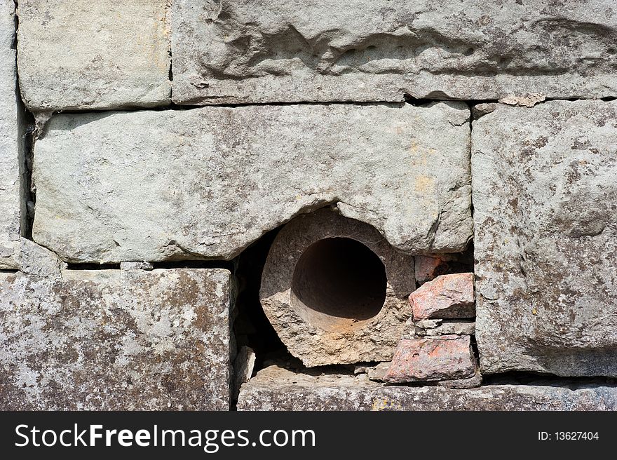 Detail of an old stone wall