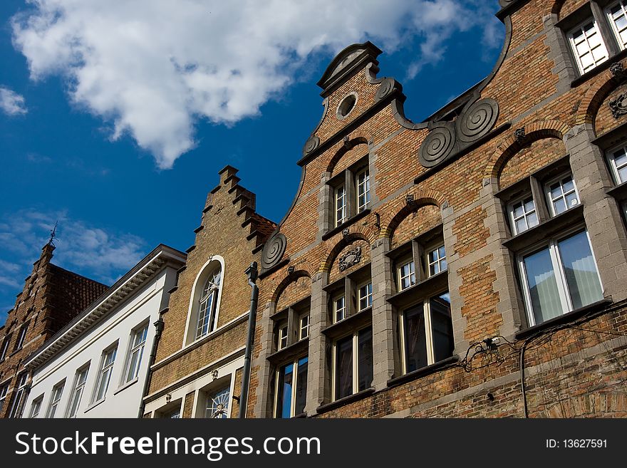 Flemish houses facades in Brugge, Belgium. Flemish houses facades in Brugge, Belgium