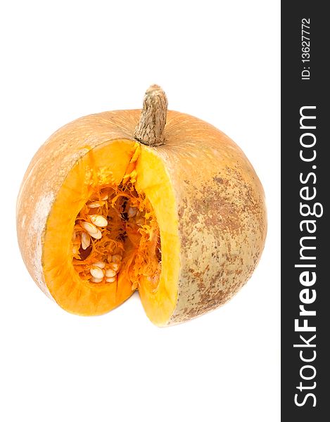 A pumpkin isolated on a white background