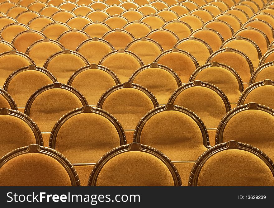Photograph of the Rows of theatre seats. Photograph of the Rows of theatre seats