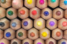 Color Pencils Bundle : Blue,red,yellow... Stock Images