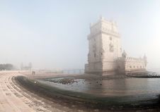Tower Of Belem In Fog, Lisbon Royalty Free Stock Photo Tower Of Belem In Fog, Lisbon Royalty Free Stock Photo