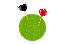 Two Lollipops In A Grass Ball. Vector Royalty Free Stock Image Two Lollipops In A Grass Ball. Vector Royalty Free Stock Image