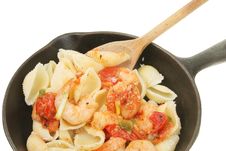 Prawns And Pasta In A Pan Stock Image Prawns And Pasta In A Pan Stock Image