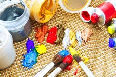 Paint And Paint Brushes Stock Image Paint And Paint Brushes Stock Image