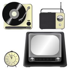 Retro Object Icons - Set Stock Photos Retro Object Icons - Set Stock Photos