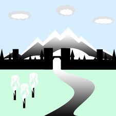 Gate To Town Royalty Free Stock Image Gate To Town Royalty Free Stock Image