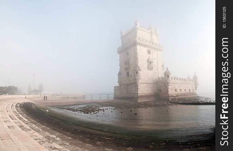 Tower Of Belem In Fog, Lisbon