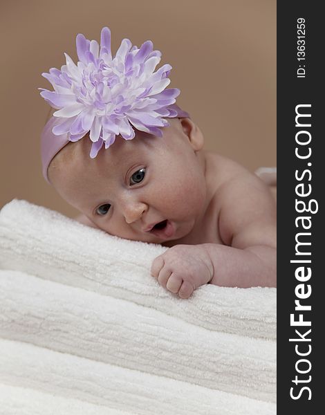 Close up of baby in the towel