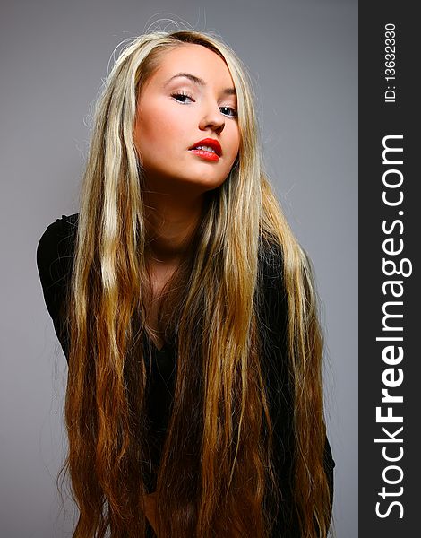 Beautiful stylish blonde; studio shot