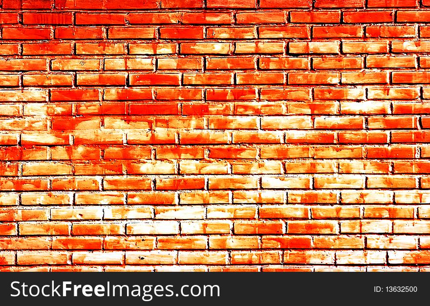Illustration of a red yellow brick wall