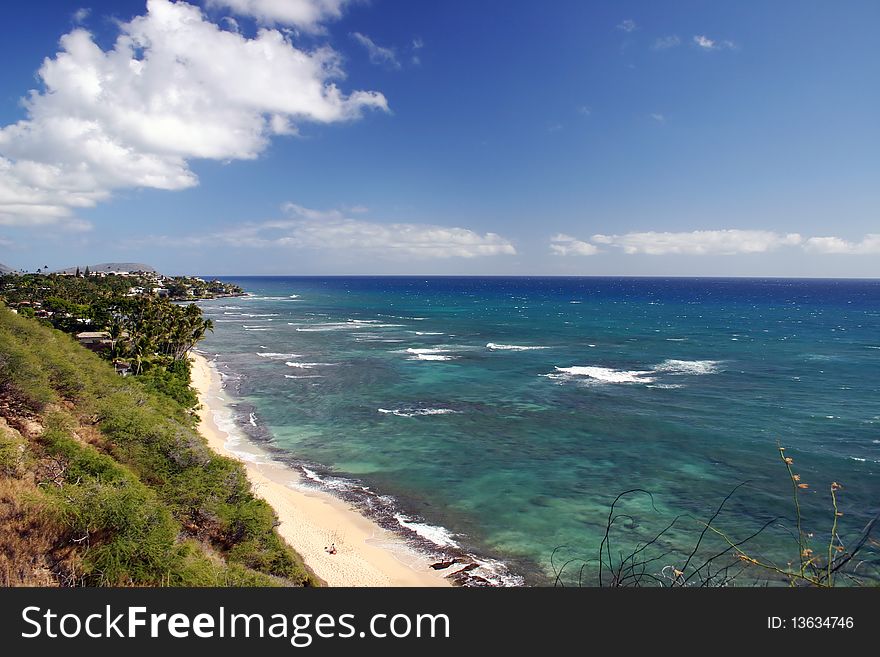 Ocean view Hawaii near Honolulu island sea side. Ocean view Hawaii near Honolulu island sea side.