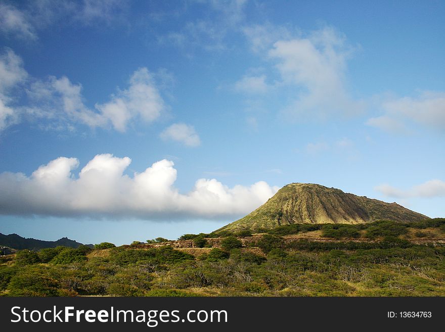 Diamond Head volcano, Oahu, Hawaii. Diamond Head volcano, Oahu, Hawaii