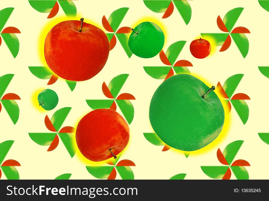 Composition from red and green apples. Composition from red and green apples