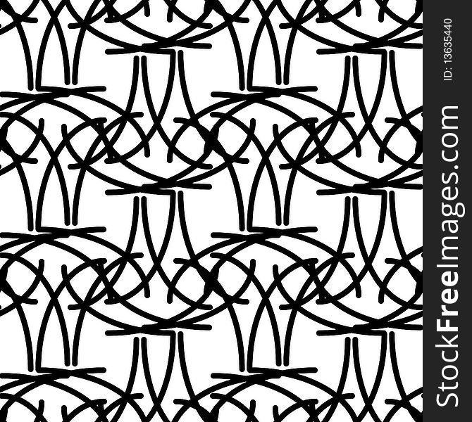 Seamless black and white ornament pattern. Seamless black and white ornament pattern