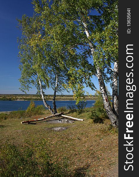 Coast of the river in Siberia, a picturesque landscape. Photo. Coast of the river in Siberia, a picturesque landscape. Photo.