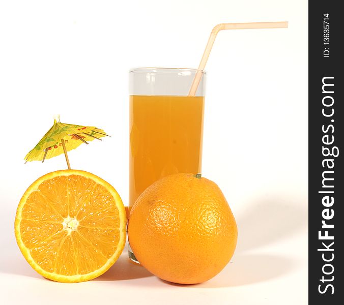 Orange Juice on white background