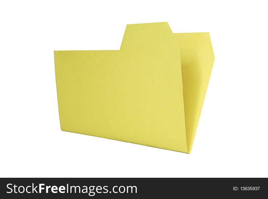 Yellow folder is on white background
