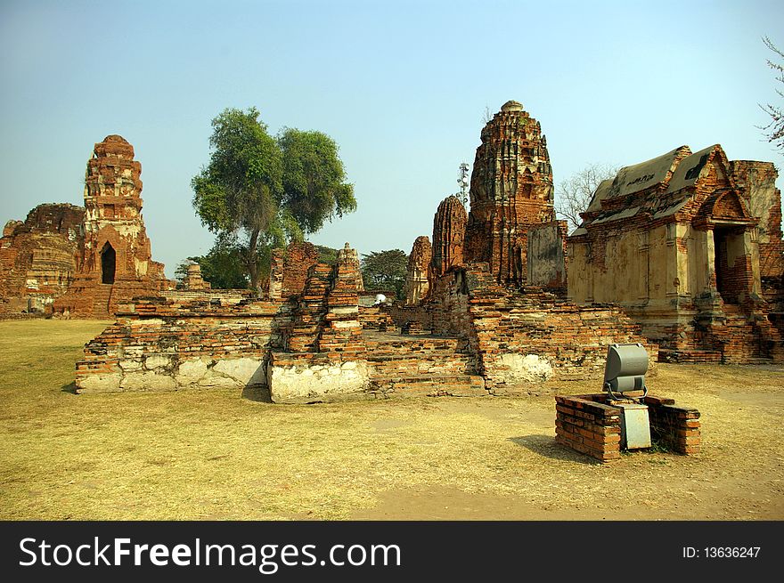 Ruins of Buddhist temple, Ayutthaya, Thailand. Ruins of Buddhist temple, Ayutthaya, Thailand