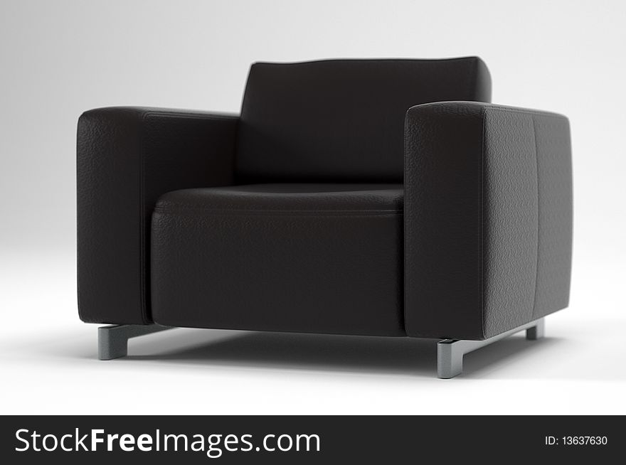 Single seat leather sofa with white background. Single seat leather sofa with white background