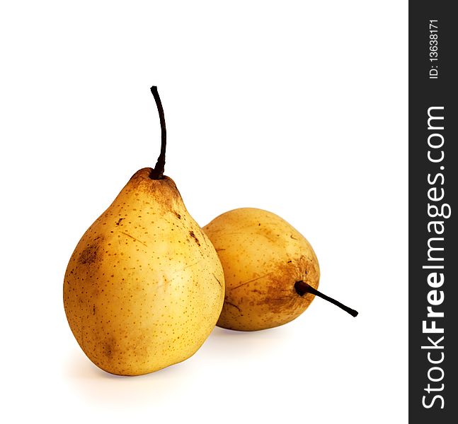 Ripe pears isolated