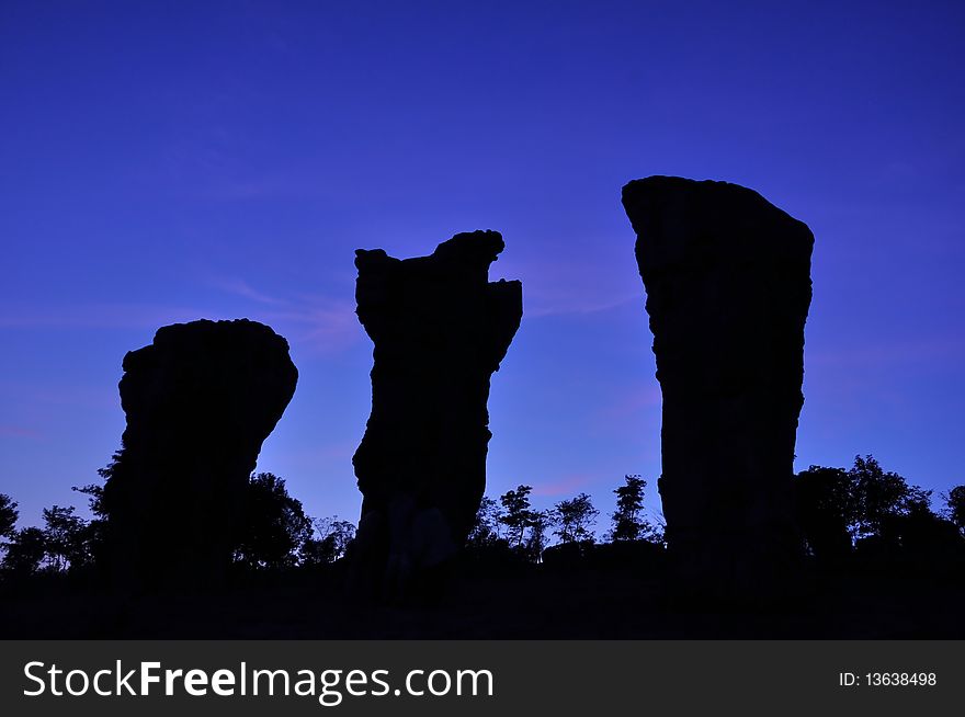 Last light travel landscape of thailand, rock shape