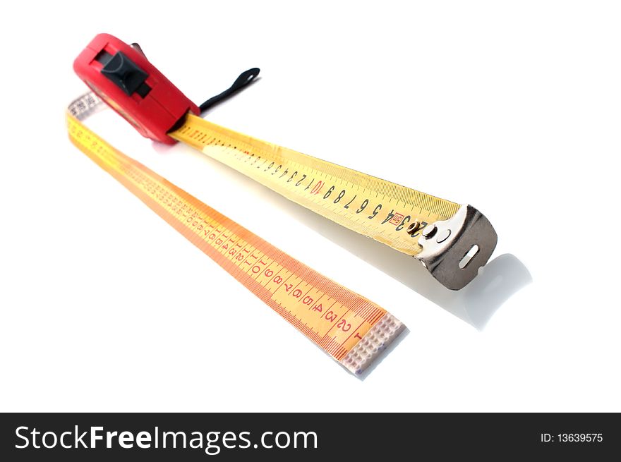 Yellow measuring tape and retractable steel tape