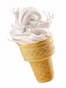 Vanilla Ice Cream With A Splash Of Ice Cream And Milk Stock Images