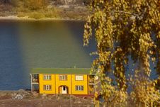 Boat Station On The Autumn River Stock Photos Boat Station On The Autumn River Stock Photos