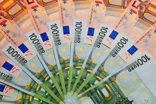 100 And 50 Euro Banknotes. Stock Photo