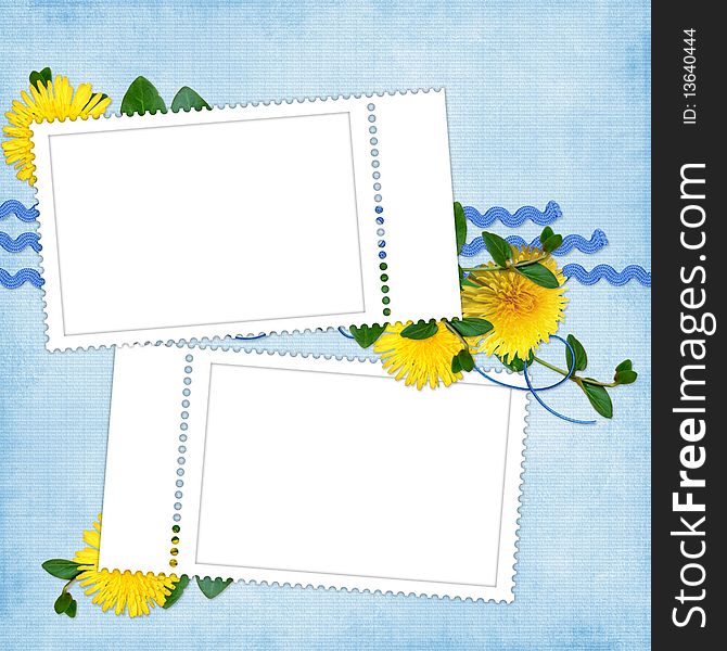 Card for the holiday  with flowers on the abstract background