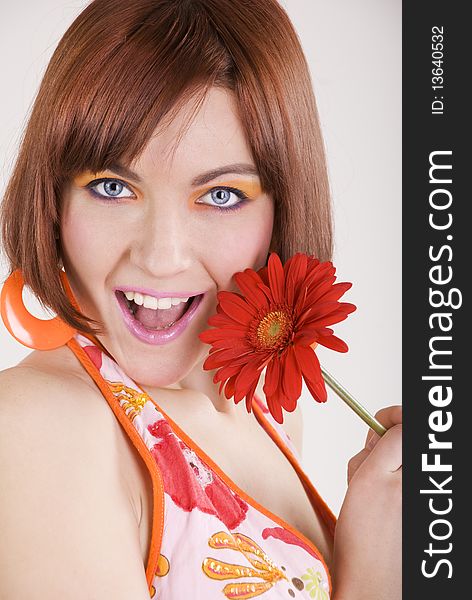 Studio portrait of a surprised girl. Studio portrait of a surprised girl