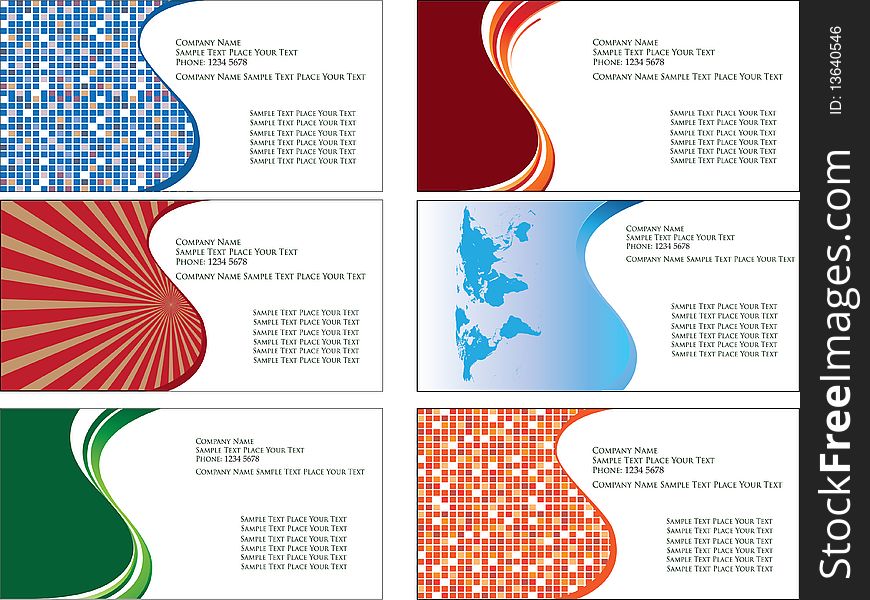 Set of calling cards with various textures. Set of calling cards with various textures